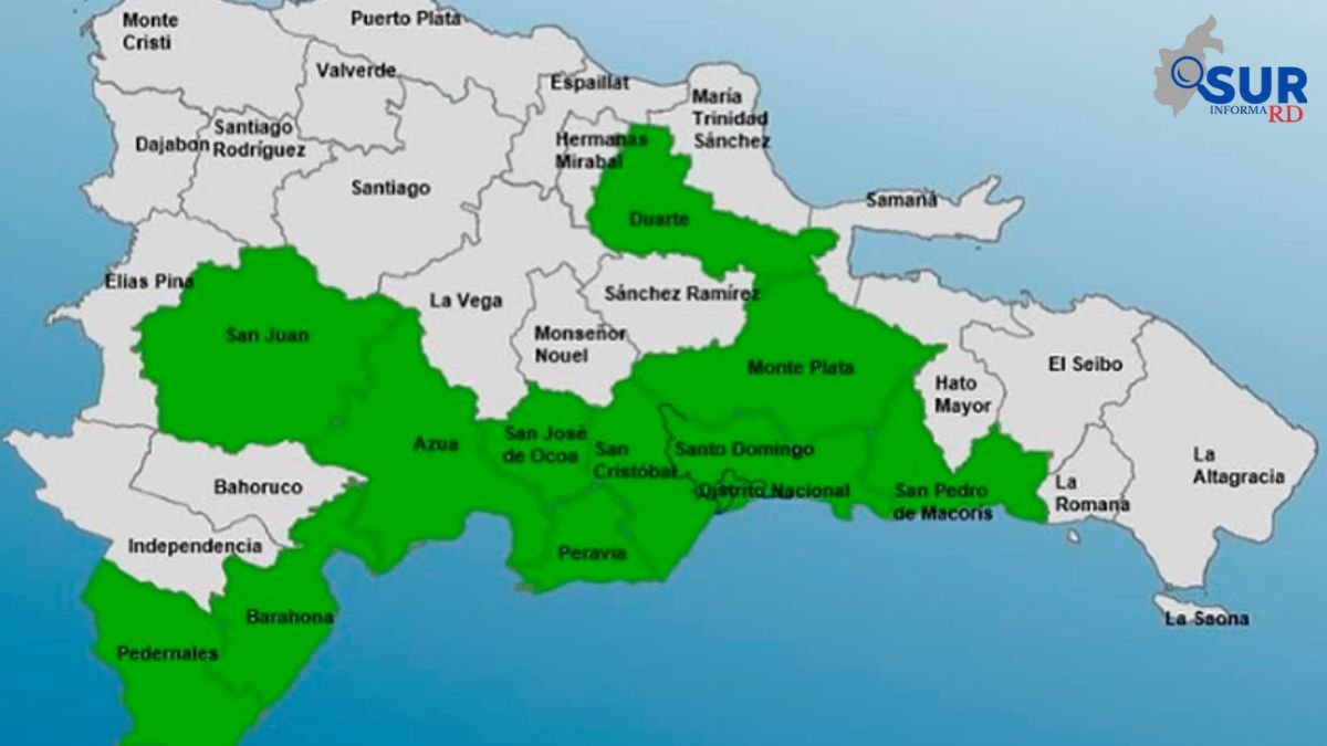 COE mantiene 12 provincias y el Gran Santo Domingo en alerta verde por posibles aguaceros