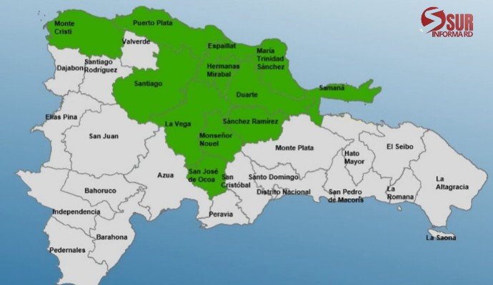 COE coloca 12 provincias en alerta verde por lluvias y ráfagas de viento COE coloca 12 provincias en alerta verde por lluvias y ráfagas de viento