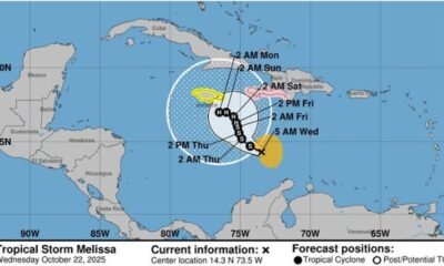 Gloria Ceballos advierte que tormenta Melissa disminuirá su velocidad y podría convertirse en huracán este jueves Gloria Ceballos advierte que tormenta Melissa disminuirá su velocidad y podría convertirse en huracán este jueves