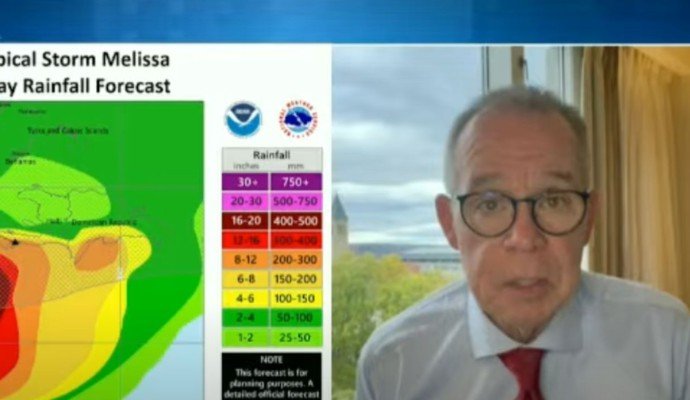 Meteorólogo John Morales advierte: “Las lluvias continuarán, lo peor de la tormenta Melissa aún no ha pasado” Meteorólogo John Morales advierte: “Las lluvias continuarán, lo peor de la tormenta Melissa aún no ha pasado”