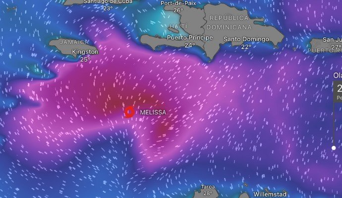 Melissa no se mueve y continuará generando lluvias en RD este viernes Melissa no se mueve y continuará generando lluvias en RD este viernes