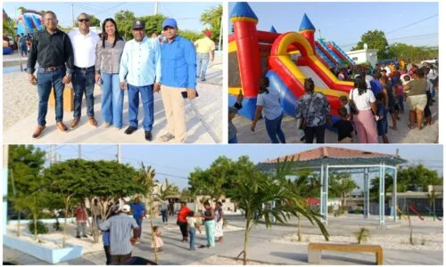 Alcaldía de Neiba entrega remozado parque del barrio José Francisco Peña Gómez