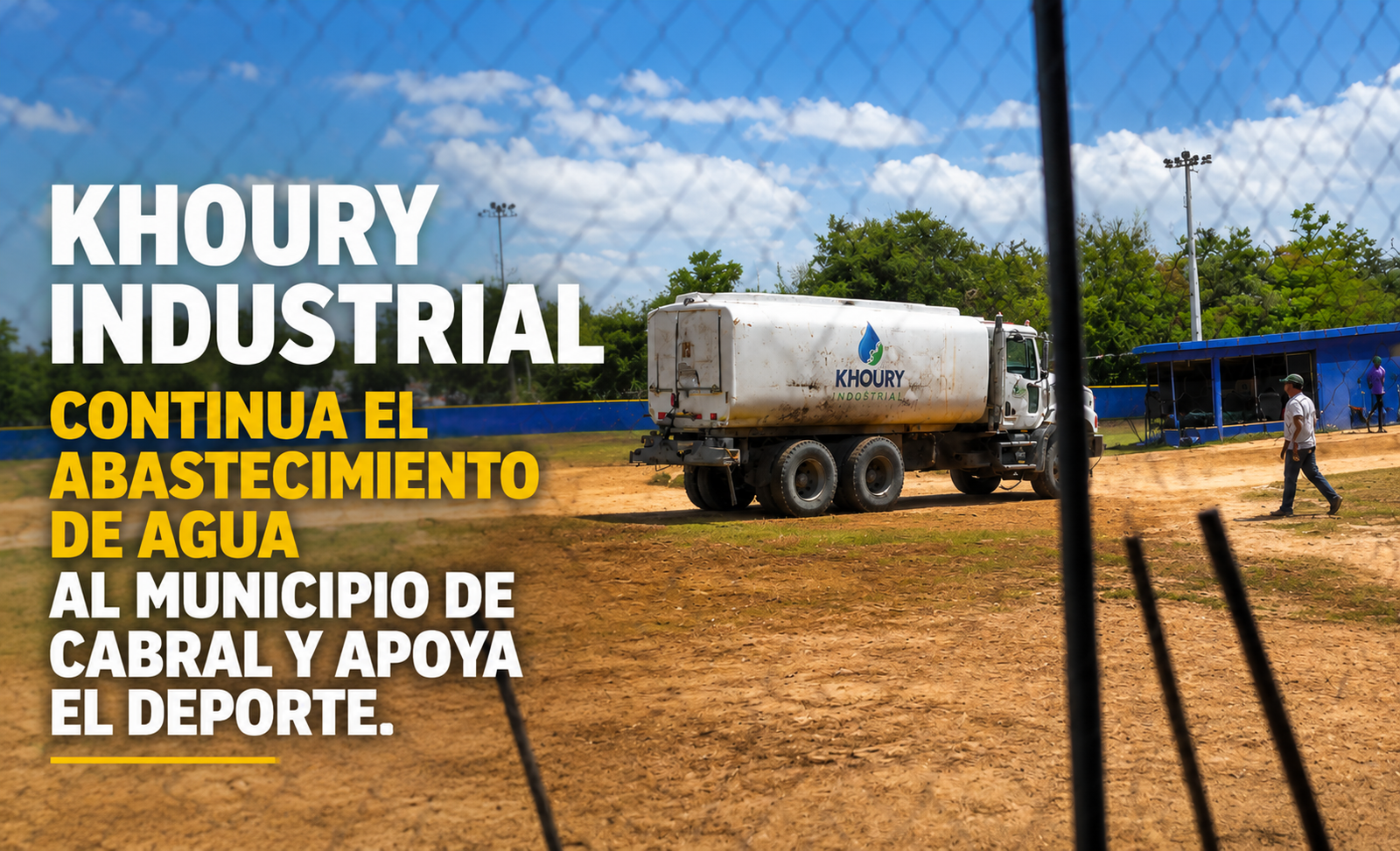 Khoury Industrial continua el abastecimiento de agua al municipio de Cabral y apoya el deporte